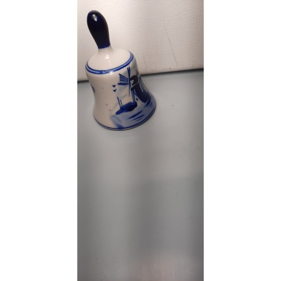 Vintage Delft Blue Bell, Hand Painted Holland Small Bell 3" tall - Picture 2 of 7